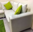 L shape white sofa photo 2