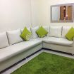 L shape white sofa photo 1