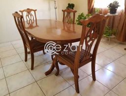 Wooden Dining Table with 4 chairs - urgent sale for sale in Qatar