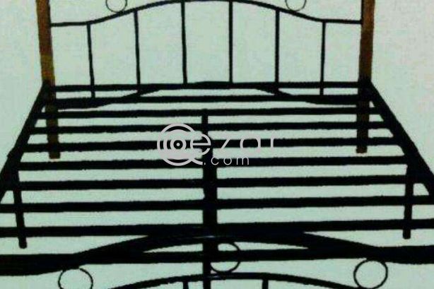Queen size metal bed with mattress free photo 1