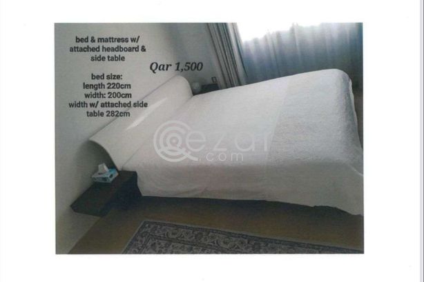 Bed with side tables and mattress photo 1