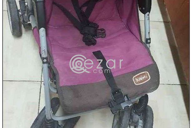 Junior baby stroller in good condition and bed photo 3