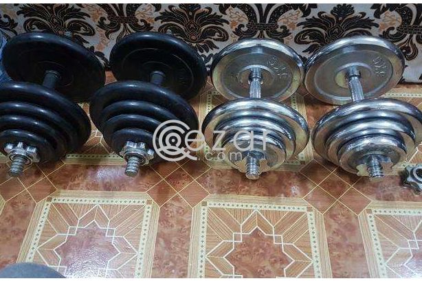 Dumbells 20kgx4 with one long bar photo 1